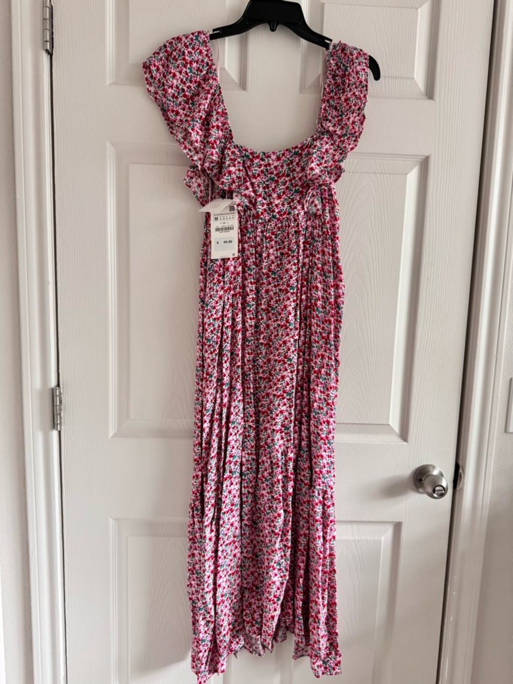 Zara Pink Floral Midi Dress